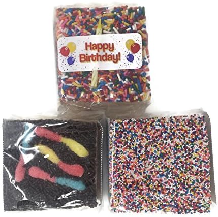 3-Pack Crispycakes Marshmallow Crispy Rice Treats, 6 Oz. Bars [1 of Each Flavor] (Happy Birthday)