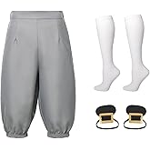 BLESSUME Medieval Mens Pants Colonial Knicker Pants Socks Shoe Covers