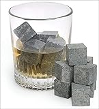 Whiskey Stones - Chills Your Drink Without Dilution - Granite Chilling Stones - Perfect For Whisky Drinkers - Set of 8 Whiskey Rocks