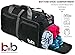 BB Bags&Backpacks - Medium Gym Duffle Bag with Pockets - Packable Duffel for Men and Women (Black)