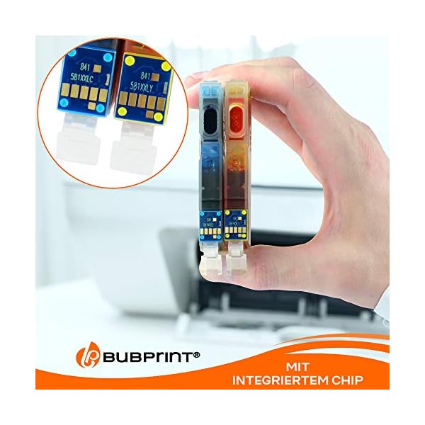 Bubprint 5 Druckerpatronen kompatibel als Ersatz für Canon PGI-580 CLI-581 XL Pixma TR7550 TR8500 TR8550 TS6100 TS6150 TS6151 TS6250 TS705 TS8150 TS8151 TS8250 TS9150 TS9155 TS9550 Multipack – Bild 8