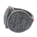 Surblue Unisex Ladies Warm Knit Mink Cashmere Winter Pure Color Earmuffs with Fur Earwarmer, Adjustable Wrap
