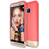 HTC One M9 Case, Maxboost® [Vibrance Series] HTC One M9 Case / HTC M9 Case [Lifetime Warranty] Protective SOFT-Interior Scratch Protection Metallic Finished Base with Vibrant Trendy Color Slider Style Hard Cases for HTC One M9 - Italian Rose / Champagne Gold