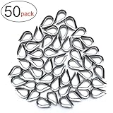 HEVERP 50 PCS M3 Stainless Steel Thimble for 1/8 Inches Diameter Wire Rope