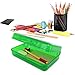 Emraw Multipurpose Utility Box Large Assorted Colors Durable Plastic Polypropylene Pencil Box with Lid Snap Closure Translucent View Storage Box for Pencils and Pens Pack of 2