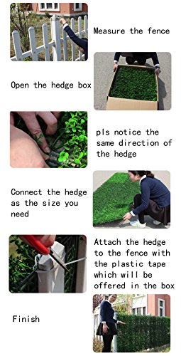 image for ULAND Artificial Hedges Panels, Boxwood Greenery, Privacy Fence Screen
