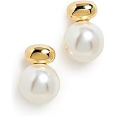 SHASHI Women's Gold Pearl Stud Drop Earrings, Pearl, One Size