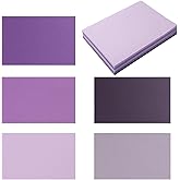 50 Sheets Colored Cardstock Paper 5 Colors Blank Flash Cards, 250 GSM Heavy Card Stock for DIY Art Projects, Cards (Purple, 4x6)