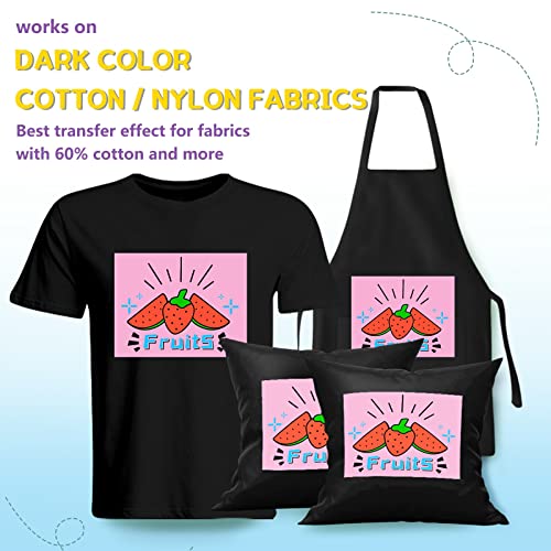 HTVRONT Heat Transfer Paper for Dark T Shirts 50 Pack 8.5x11" Iron on