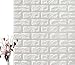 5-Pack 3D Brick Wall Panels Stickers PE Foam Self Adhesive Wallpaper Removable Wall Decoration,27.5’’30.30.27’’/pcs (White)