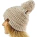 Confetti Ombre Big Pom Pom Warm Chunky Soft Stretch Knit Beanie Hat Oatmeal