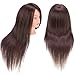 Cosmetology Mannequin Head with Human Hair Hairdressing Training Head with 26Inch Real Hair Manikin Head Doll Head with Clamp (4#)