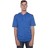 Cottonhood Unisex Casual Short Sleeve Zip Hoodie, Lightweight Jersey Zip Up Hoodie for Men and Women