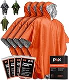 PREPARED4X Emergency Rain Poncho with Mylar Blanket