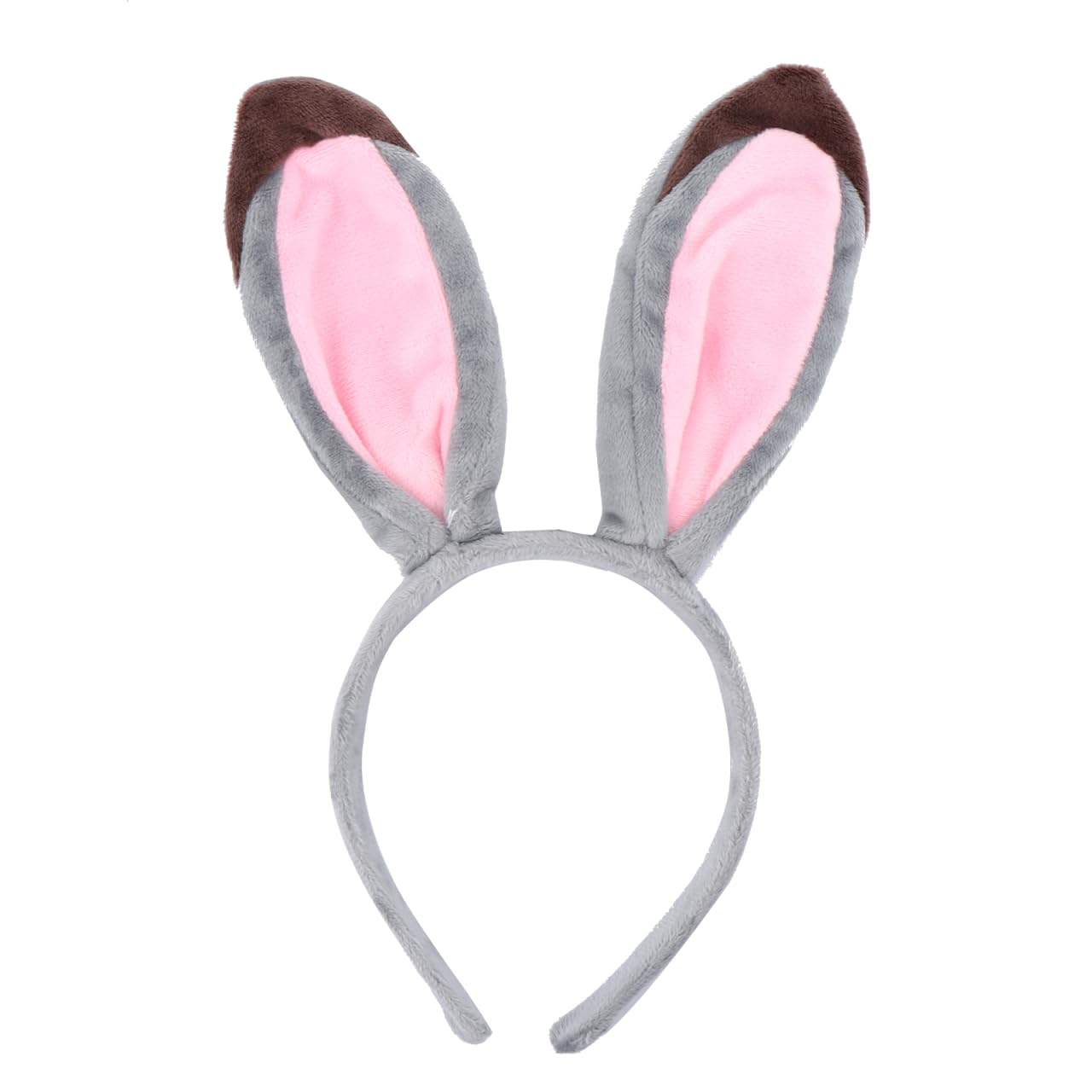 Lurrose Rabbit Ear Headband - Grey Plush Bunny Ears for Cosplay Parties and Christmas Decorations Comfortable and Stylish Accessories for Women and Kids