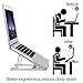 Folding Aluminum MacBook Stand HONGUO Universal 6 Angles Adjustable Desktop Ventilated Laptop Stand for 7-15