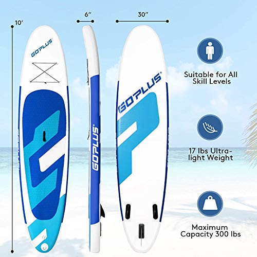 Goplus Inflatable Stand Up Paddle Board, 6" Thick SUP With Accessory