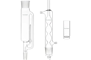FunChem Soxhlet Type Extraction Apparatus, Borosilicate Glass 45/40 Soxhlet Extractor with Allihn Condenser and Extraction Th
