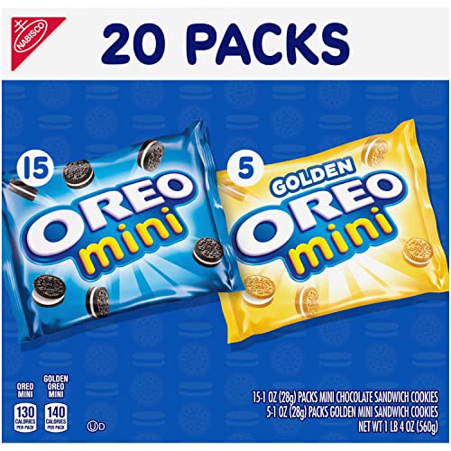 OREO MINI MIX SANDWICH COOKIES VARIETY PACK, 20 SNACK PACKS