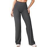 YEOREO Straight Leggings with Pockets for Women No Front Seam Workout Leggings High Waist Wide Leg Yoga Pants - 29"/ 31.5"