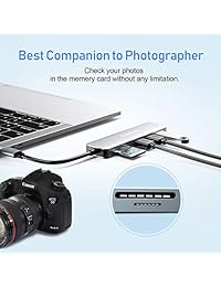 VANMASS SD USB C Hub, OTG USB C a USB Adapter, USB Tipo C Adapter 3 USB 3.0 Ports, USB C Card Reader Micro SD SDHC SDXC, Compatible MacBook Pro, Chromebook, XPS, Galaxy S9, Pixel 2 3 XL