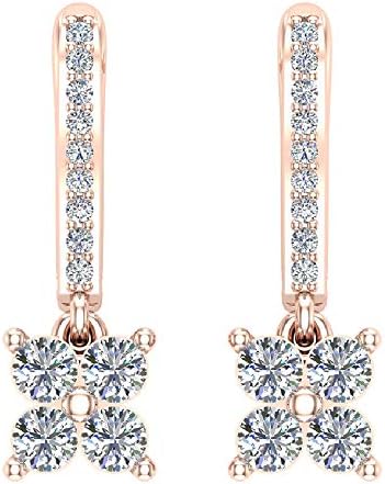Amazon Com 0 86 Ct Tw I I1 Diamond Cluster Dangle Diamond