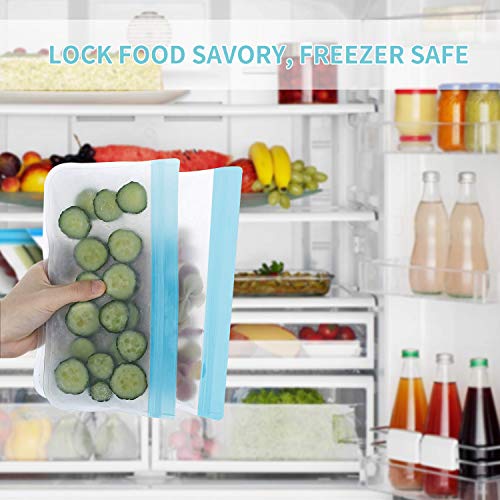 sherry 12 Pack Reusable Ziplock Bags, (4 Reusable Sandwich Bags+6 Reusable Snack Bags +2 Reusable Lunch Bags Bread Box Plastic Bag Alternative Reusable Food Storage Bags - Thumbnail 3