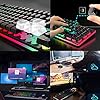 LexonElec-Gaming-Keyboard-Mouse-Combo-K13-Wired-Rainbow-Led-Backlit-104-Keys-Ergonomic-Gamer-Keyboard-2400DPI-Adjust-4-Buttons-Usb-Optical-Game-Mouse-Sets-Mousepad-Compatible-with-PC-Laptop Wired Gaming Keyboard and Mouse Set Rainbow Backlit 104 Keys Full Anti-ghosting light up Keyboard 2400 DPI 4 Button Usb…
