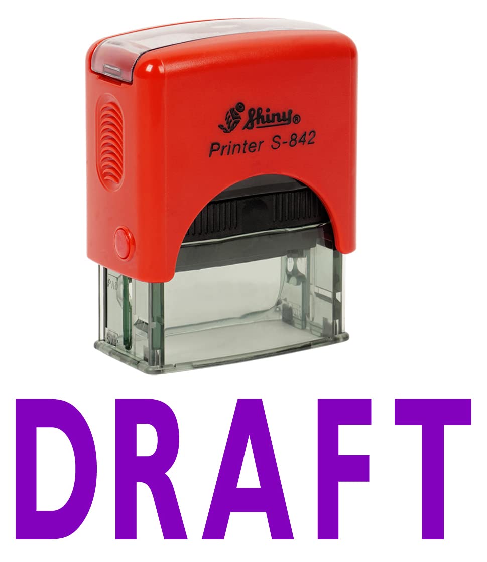 Printtoo Draft Self Inking Rubber Stamp Office Stationery Custom Shiny Stamp