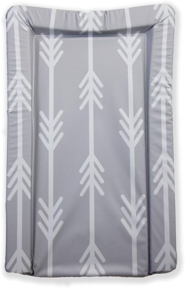 The Gilded Bird Baby Changing Mat, Raised Edges, Change Mat, 72cm x 46cm, Extra Padded, High Density Foam, Wipeable (Grey Arrows)