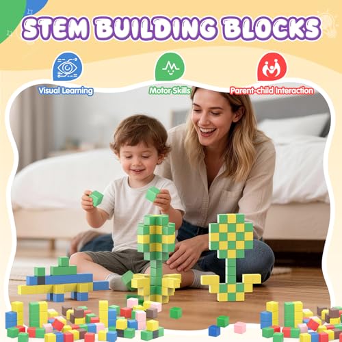 HaoVrisn Magnetic Blocks Construction Children, 108 Magnetic Pieces Children, Magnetic Cube Montessori Toys, Gift & Toys Children 3 4 5 6 7 8 9 Years Old (2.5CM*2.5CM)