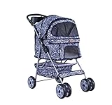 BestPet 4-Wheel Pet Stroller, Classic Zebra