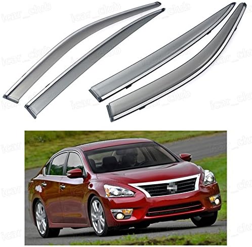 Front & Rear Window Visor Deflectors Vent Shade for Nissan Altima 2013 2014 2015