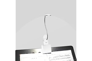 immiper Music Stand Light, Clip on LED Book Lights, USB and AA Battery Operated, Reading Lamp in Bed, 3 Brightness Levels, Id