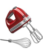 KitchenAid KHM7210ER 7-Speed Digital Hand Mixer with Turbo Beater II Accessories and Pro Whisk - Empire Red