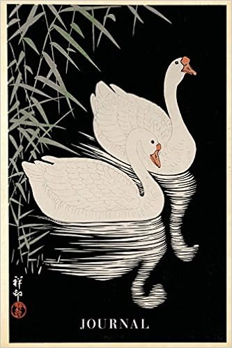 Journal Swan And Bamboo Traditional Japanese Woodblock - 