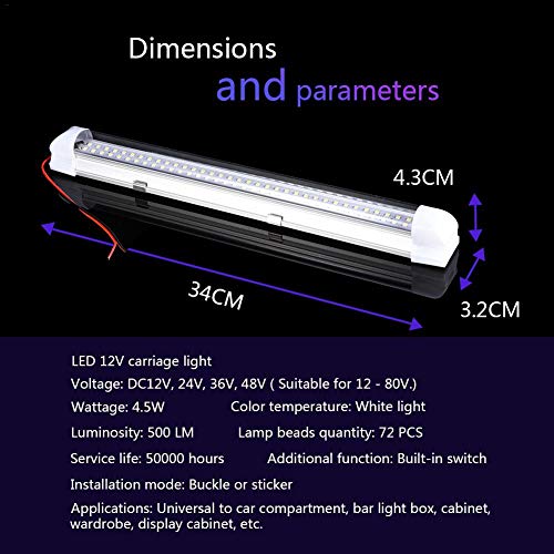LED Modulator Tube LED 12V Low Voltage Lamp LED Compartment Lamp with Switch Automobile Lights LED T5