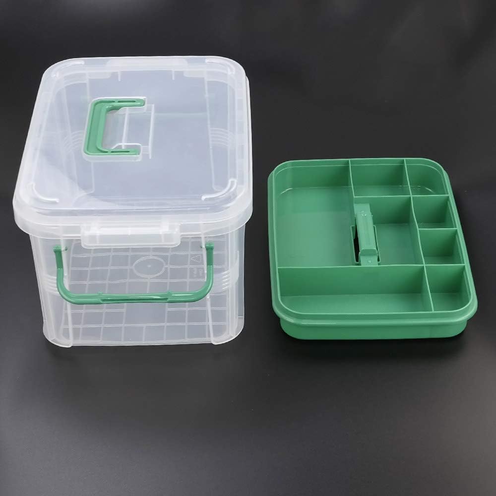 Nesmilers Family First-Aid Kit, Clear Medicine Containers Storage Box with Tray -