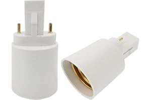 E-Simpo 2pcs 2Pin in Parallel CFL G23 to E26/E27 LED Lamp Base Holder Light Socket Adapter, G23 to E26 Adapter. NOT G24d/GY24