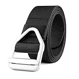 JASGOOD Nylon Belts with Automatic Buckle,Ratchet Belt-No Holes Web Belt for Men Jeans
