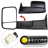 ECCPP Towing Mirrors High Performance Exterior Automotive Mirrors Replacement fit for 1998-2002 Dodge Ram 1500 2500 3500 Truck with Power Adjusted Heated Pair Mirrors