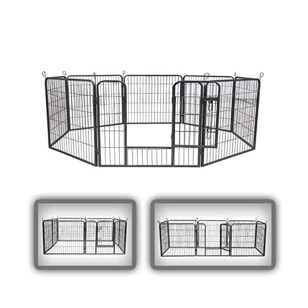 zoomundo-Recinto-per-Cani-Recinzione-Box-Cani-Conigli-Animali-di-Ferro-Cucciolo-Gabbia-8-Pezzi-M zoomundo Recinto per Cani Recinzione Box Cani Conigli Animali di Ferro Cucciolo Gabbia - 8 Pezzi - XL