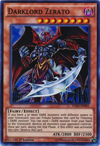 Yu-Gi-Oh! - Darklord Zerato (DESO-EN041) - Destiny Soldiers - 1st Edition - Super Rare