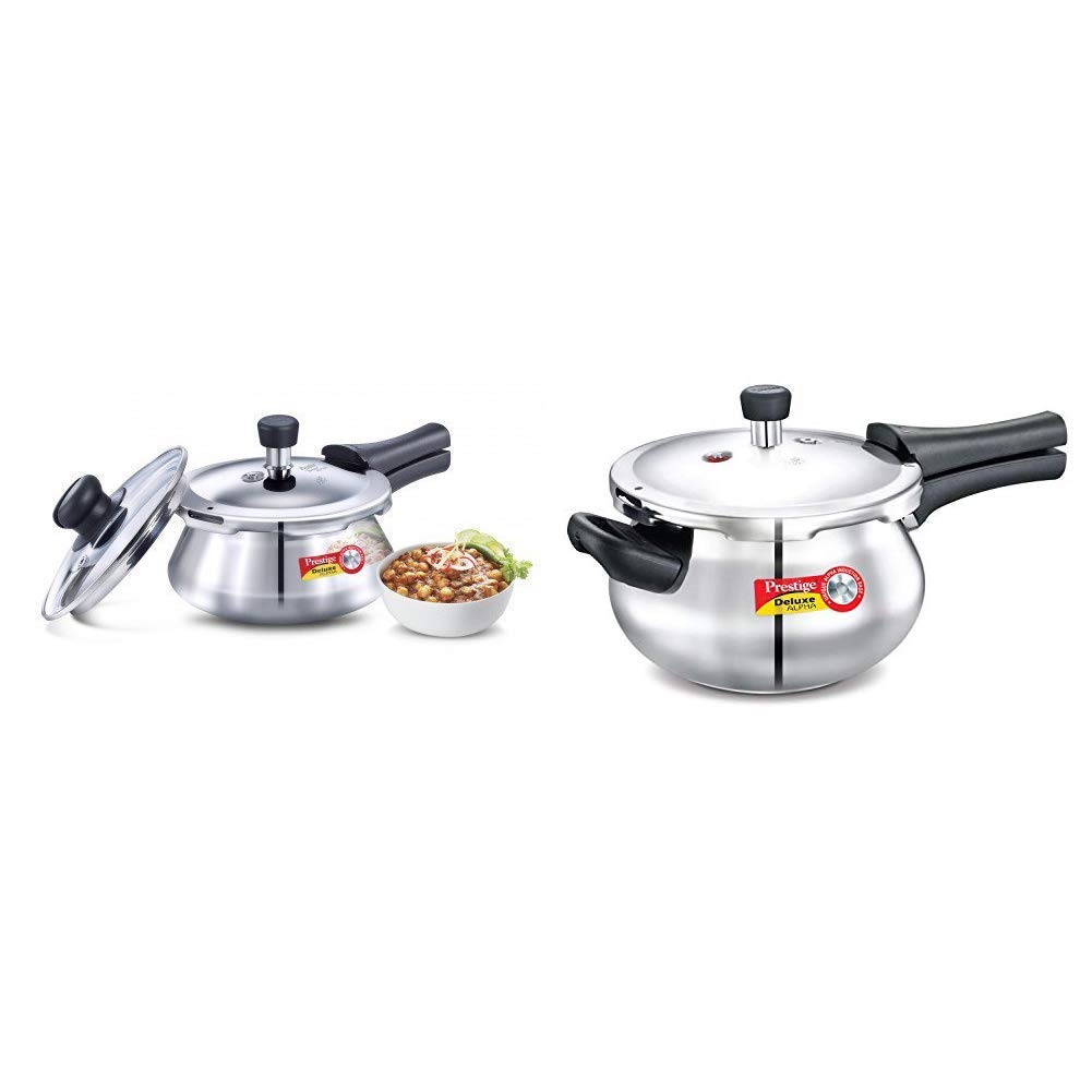 Buy Prestige Deluxe Alpha Stainless Steel Pressure Handi with Glass Lid