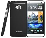 SUPCASE Premium Ultra Slim Fit TPU Case for HTC One M7 Smartphone (Black, Free Screen Protector Included)