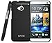 SUPCASE Premium Ultra Slim Fit TPU Case for HTC One M7 Smartphone (Black, Free Screen Protector Included)