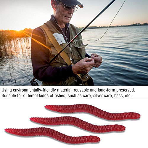 Alomejor K¨¹nstliche Regenwurm Fischk?der - Weiche Angelk?der 4cm, 50 St¨¹ck/Set - Realistische Regenw¨¹rmer f¨¹r Barsch, Hecht und Co. – Bild 3