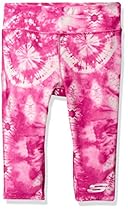 Skechers Big Girls' Sport Active Capri Legging, Pink Glow Tie Dye, Medium