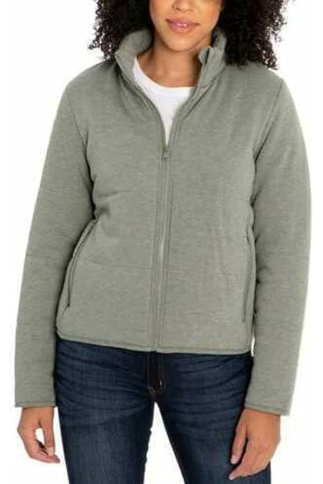 Three Dots Ladies' Quilted Jacket (Grey 
