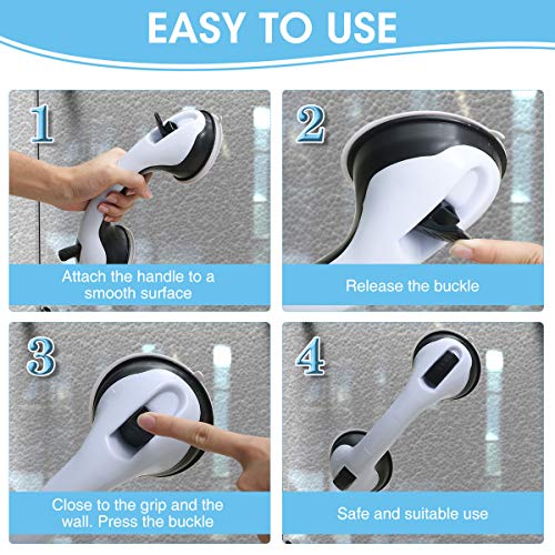 CAMTOA Suction Grab Bar,2 Pack Suction Shower Handle,Bathroom Balance